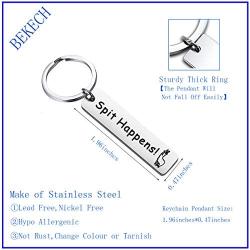 BEKECH Spit Happens Alpaca Keychain Funny Llama Jewelry Alpaca Themed Stainless Steel Keychain Cute Llama Gifts Mama Llama Gift for Alpaca Lovers Animal Jewelry Gift for Friends