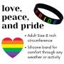 Dynec Pride Bracelet, Silicone Wristbands, Support LGBTQ, Rainbow Color (1, 2, 5, and 10 Packs Available)