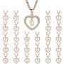 MT-Jewelry Women Rhinestone Initial Letter with Heart Pendent Necklace Alphabet Gold Collars Charms