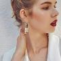 GUOXIAOMEI Hot Creative 4 pairs Unique Bubble Tea Drop Earrings for Women Personality Milk Tea Drink Earring Funny Party Jewelry Girl Gift