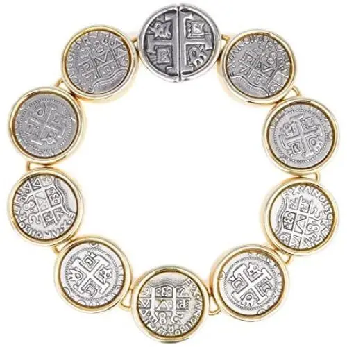 BIJOUX BOBBI Womens Espanol Coin Drop Design Bracelet Series
