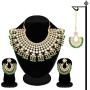 Aheli Exquisite Wedding Party Wear Faux Kundan Pearl Beaded Necklace and Earrings Set Indian Ethnic Jewellery for Women