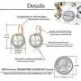 Round Swarovski Crystal Halo Drop Leverback Earrings for Women 14K Gold Plated Hypoallergenic Earrings Round Swarovski Crystal Halo Drop Leverback Earrings for Women 14K Gold Plated Hypoallergenic Earrings