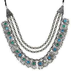 Crunchy Fashion Bollywood Traditional Indian/Bohemian Style Afgani Oxidised Silver Statement Necklace for Women