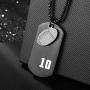 VI.SPORT Bible Verse Football Player Number 10 Necklace Dog Tag Pendant Religious Philippians 4:13 I Can Do All Things Jewelry