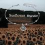 ONEFINITY Sunflower Bracelet 925 Sterling Silver Sunflower Beads Bracelets Sunflower Jewelry for Women Gifts