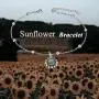 ONEFINITY Sunflower Bracelet 925 Sterling Silver Sunflower Beads Bracelets Sunflower Jewelry for Women Gifts