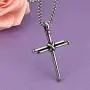 Cross Necklace for Men Boys Cross Pendant STRENGTH Bible Verse Stainless Steel Necklace Cross Necklace for Men Boys Cross Pendant STRENGTH Bible Verse Stainless Steel Necklace
