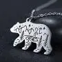 VASSAGO Stainless Steel Cute Polar Bear Pendant Necklace Engraved Mountain Forest Star Cabin Nature Animal Elements Charm Silver Chain Gifts for Boys Girls Men and Women VASSAGO Stainless Steel Cute Polar Bear Pendant Necklace Engraved Mountain Forest Star Cabin Nature Animal Elements Charm Silver Chain Gifts for Boys Girls Men and Women