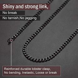 FindChic Men Curb Chain Necklace 18K Gold Plated/Stainless Steel/Black Chunky Double Tight Cuban Link Hip Hop Neck Chains for Men Boys 3.5MM/5MM/6MM/7MM/9MM/12MM 14-30 8 Length Options (Send Gift Box)
