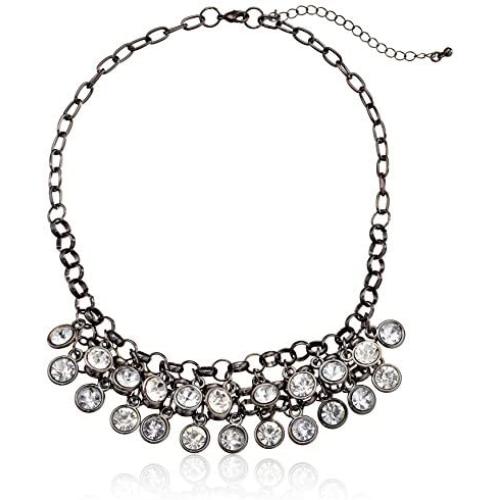 1928 Jewelry Cluster Bib Necklace, 16''