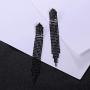 Extra Long Rhinestone Drop Earrings Women’s Sparkling Waterfall Fringe Tassel CZ Crystal Statement Studs Wedding Bridal Party Dangle Earring Simulated Diamond Earrings for Bride Bridesmaids