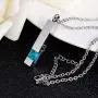 Fanery Sue Custom Urn Necklace for Ashes Personalized Name Memorial Cremation Jewelry Birthstone Vertical Bar Pendant