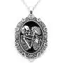 Controse Womens Silver-Toned Stainless Steel - The Eternal Lovers Skull Cameo Necklace (17'' - 19'' adjustable chain) Controse Womens Silver-Toned Stainless Steel - The Eternal Lovers Skull Cameo Necklace (17'' - 19'' adjustable chain)