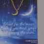 Crescent Moon Necklace (Minimalistic Inspirational Jewelry) Gift Ready - Gold Plating Over Brass 18”