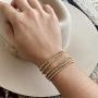 Starain 18K Gold Plated Tennis Bracelets for Women White Cubic Zirconia Bling Bracelet,Gold Copper Beaded Bracelet Cuff Bracelet Set