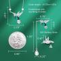 CDE Jewelry Sets Hummingbird S925 Sterling Silver Pendant Necklace Pearl Earrings Set Embellished with Austrian Crystals Birthday Mothers Day Jewelry Gifts for Mom Women Girls