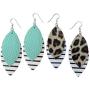 Cheetah Print Earrings for Women - 2-Layered Faux Leopard Leather Earrings Dangle Statement - Snake Print Danglers - Glitter & PU Leather - Set of Two - Mall of Style Cheetah Print Earrings for Women - 2-Layered Faux Leopard Leather Earrings Dangle Statement - Snake Print Danglers - Glitter & PU Leather - Set of Two - Mall of Style