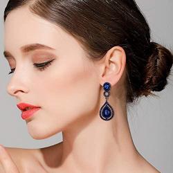 BriLove Womens Wedding Bridal Crystal Teardrop Infinity Chandelier Dangle Earrings