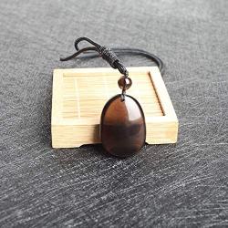 iSTONE Unisex Genuine Round Gemstone Beads Pendant Necklace 16mm Stone Pendant Necklace