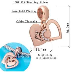 Sterling Silver Family Charm House Charm Heart Shape Love Charm Family Hand Charm for Bracelets