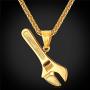 U7 Cool Vintage Sword Design Cross Pendant Necklace for Men - with 22 Inches Chain Stainless Steel Or 18K Gold Plated Jewelry