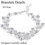 LOYALLOOK Crystal Bridal Jewelry Set for Women Rhinestone Necklace Earrings Bracelet Wedding Bridesmaid Gifts fit with Wedding Dress