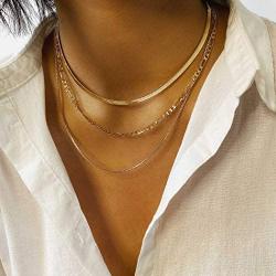 Jeairts Punk Layered Necklace Snake Bone Choker Necklaces Minimalist Necklace Chain Jewelry for Women and Girls