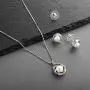 Mariell CZ and Freshwater Pearl Button Wedding Necklace and Earrings Jewelry Set for Bridesmaids & Brides Mariell CZ and Freshwater Pearl Button Wedding Necklace and Earrings Jewelry Set for Bridesmaids & Brides