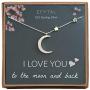 EFYTAL Mom Gifts, 925 Sterling Silver CZ Crescent Moon & Stars Necklace for Mother, Necklaces for Women, Best Birthday Gift Ideas, Pendant Mothers Jewelry For Her, Mothers Day
