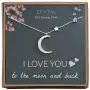 EFYTAL Mom Gifts, 925 Sterling Silver CZ Crescent Moon & Stars Necklace for Mother, Necklaces for Women, Best Birthday Gift Ideas, Pendant Mothers Jewelry For Her, Mothers Day
