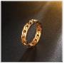 Xusamss Hip Hop Stainless Steel Cuban Chain Band Ring