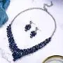 BriLove Wedding Bridal Jewelery Set for Women Crystal Teardrop Marquis Cluster Statement Necklace Dangle Earrings BriLove Wedding Bridal Jewelery Set for Women Crystal Teardrop Marquis Cluster Statement Necklace Dangle Earrings