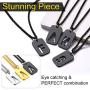 ChainsPro A to Z Captial Initial Military Army Dog Tag with Chain-22+2'' Adjustable, Teenage Boy Necklace, 316L Stainless Steel/ 18K Gold Plated/Black (Send Gift Box)