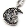 Gungneer Stainless Steel Pentacle Crescent Moon Celtic Knot Howling Wolf Necklace Irish Strength Jewelry