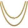 Jewelry Kingdom 1 Necklace for Men, 18K Gold Cuban Link Chain Necklace for Women, 4MM Stainless Steel Curb Chain Choker for Boys and Bikers 16-30inches