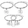 XYIYI 4 Pieces Best Friend Bracelets Adjustable Engraved Friendship Bangle Bracelet BBF Jewelry Set Graduation Gifts Birthday Gifts