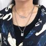 Hip Hop Unisex Flame Necklace - Streetwear Choker Necklace Accessory Hip Hop Cool Chain Necklace Perfect Gifts For Hip Hop Male Female Lovers (Lock+Frame)