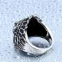 Oakky Mens 316L Stainless Steel Native American Indian Chief Headdresses Skull Biker Ring Punk