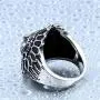 Oakky Mens 316L Stainless Steel Native American Indian Chief Headdresses Skull Biker Ring Punk