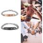 YADOCA 4Pcs Couple Necklace Bracelets Matching Set for Women Men Stainless Steel Couples Rope Pendant Heart I Love You CZ Promise Rings Necklace His Hers Bracelet Lovers Valentine Gift