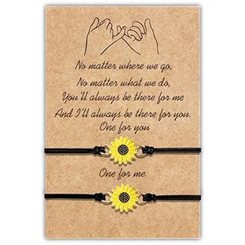 Aiyo Nice Sunflower Pinky Promise Bracelets Best Friend Long Distance Friendship Gifts for Women Teen Girls Couple Family Friendship Jewelry Aiyo Nice Sunflower Pinky Promise Bracelets Best Friend Long Distance Friendship Gifts for Women Teen Girls Couple Family Friendship Jewelry