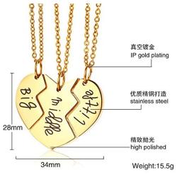 MG Jewelry Stainless Steel Heart Shape Matching 3 Piece BFF Best Friend Necklaces for 3 for Teens Girls, 19'' Chain, for BFF