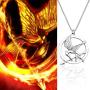PENQI The Hunger Games Jewelry Pin Arrow Necklace Game Bird Pendant Necklace Bronze Film Movie Fans Gift for Women Men
