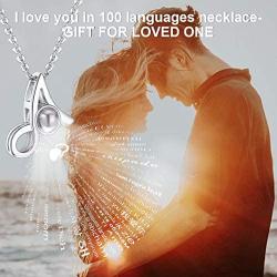 GoldChic Jewelry i Love u Necklace in 100 Languages, Old English Initial Necklace for Women/Girls,I Love You Necklaces for Girlfriend, Adjustable Chain Length 18''-20'', with Gift Box
