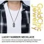 GOLDCHIC JEWELRY Number Necklace, Customized Unisex Boys Mens Stainless Steel Baseball Cross Necklace/Soccer/Football/Basketball Necklace with Chain 22”+2'' Extender,Sports Fan Gift