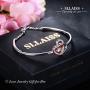 Sllaiss “Heart with Heart” Double Hearts Crystal Bangle Bracelet Rose Gold/Platinum Plated Bracelet Jewelry Made With Swarovski Crystals for Women Mom Wife for Birthday Anniversary Christmas