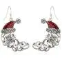 RareLove Vintage Christmas Crescent Half Moon Santa Piercing Dangle Earrings Silver Plated Alloy Holiday Jewelry For Women Girls RareLove Vintage Christmas Crescent Half Moon Santa Piercing Dangle Earrings Silver Plated Alloy Holiday Jewelry For Women Girls