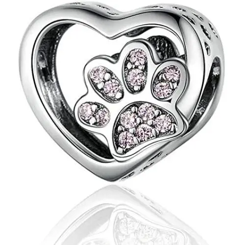 Love Heart Dog Paw Charm for Charms Bracelet Necklace Christmas Gifts for Women Fashion Jewelry