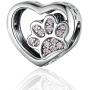 Love Heart Dog Paw Charm for Charms Bracelet Necklace Christmas Gifts for Women Fashion Jewelry